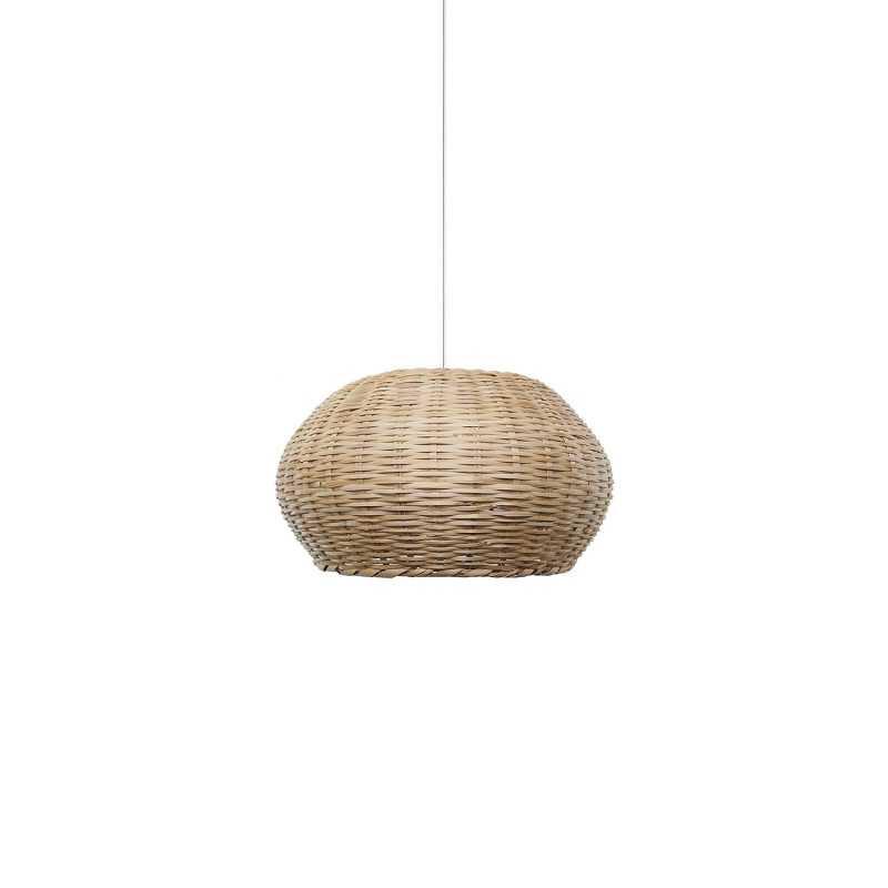 VEIGY rotin E27 LED couleur bois suspension simple