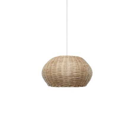 VEIGY rotin E27 LED couleur bois suspension simple