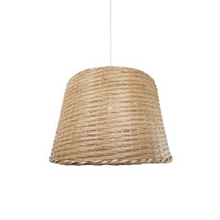 OSSAT suspension simple rotin E27 LED couleur bois