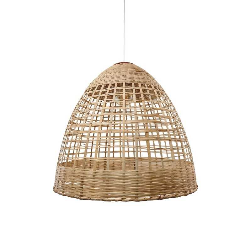 FESSY rotin E27 LED suspension simple couleur bois