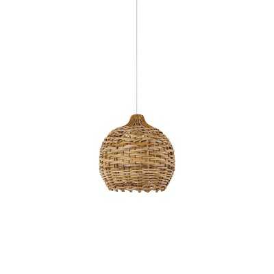 HERMY rotin E27 LED suspension simple couleur bois