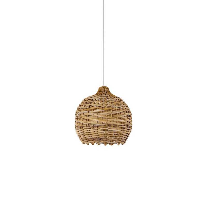 HERMY rotin E27 LED suspension simple couleur bois