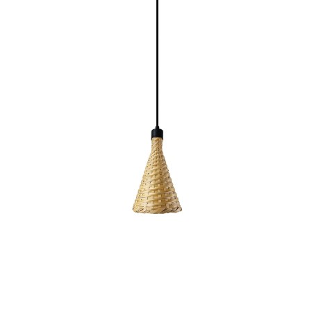 Suspension simple ROMME métal E27 LED couleur bois
