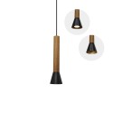 Suspension simple SONNE bois GU10 noire