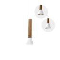 Suspension simple GU10 en bois blanc RAZOU