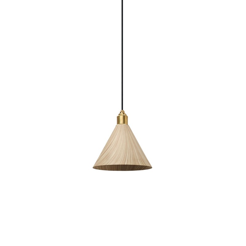 Suspension simple JEAUX métal E27 LED couleur bois
