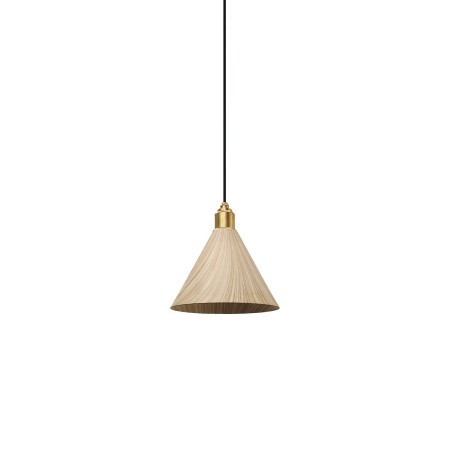 Suspension simple JEAUX métal E27 LED couleur bois