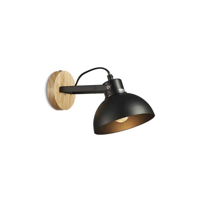 Applique murale en bois SERAC E27 LED couleur noire