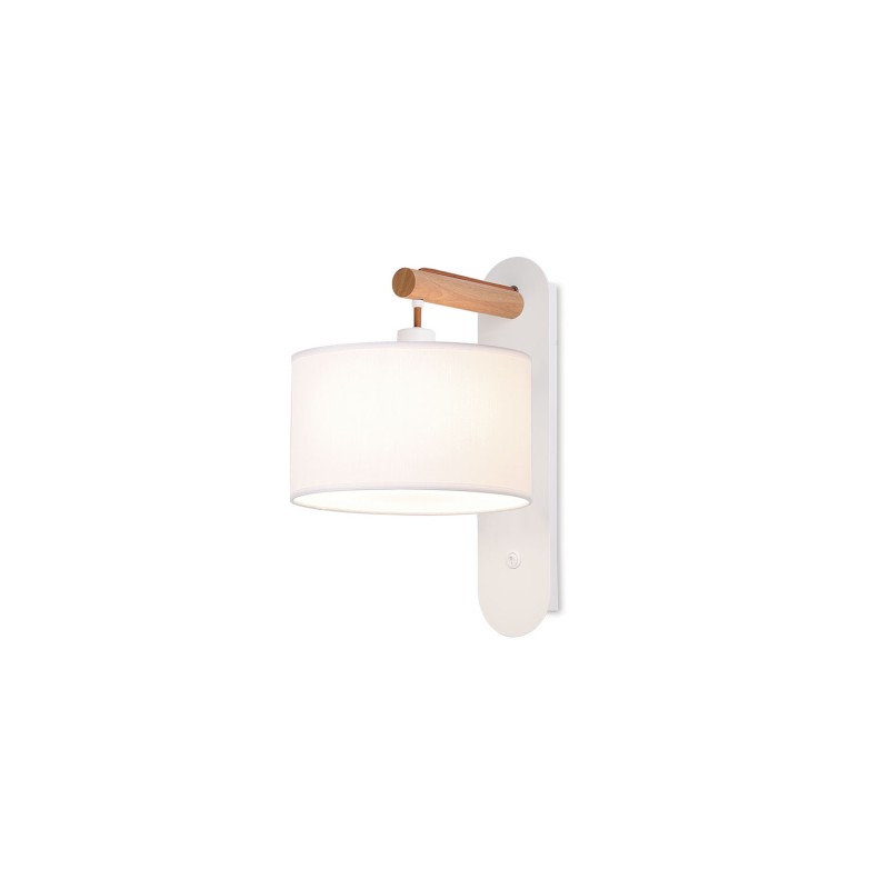 Applique murale en bois MOURIO E14 LED couleur blanc