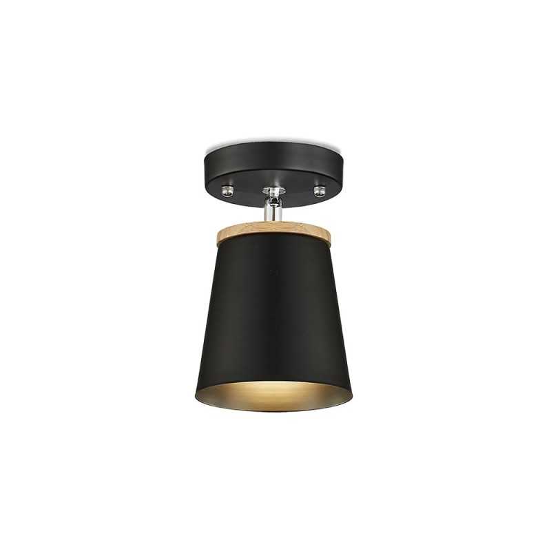 LACAN plafonnier en bois E27 LED couleur noir
