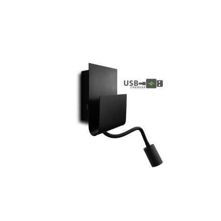 Applique murale en aluminium PITIE COB LED 3W 302LM, SMD LED 4W 360LM noire
