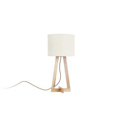 Lampe de table en bois MUSSEY E27 LED couleur bois
