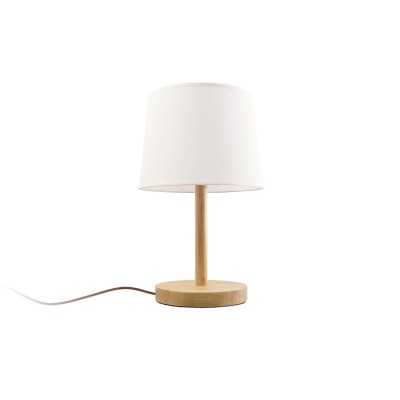 Lampe de table en bois MAZIN E27 LED couleur bois