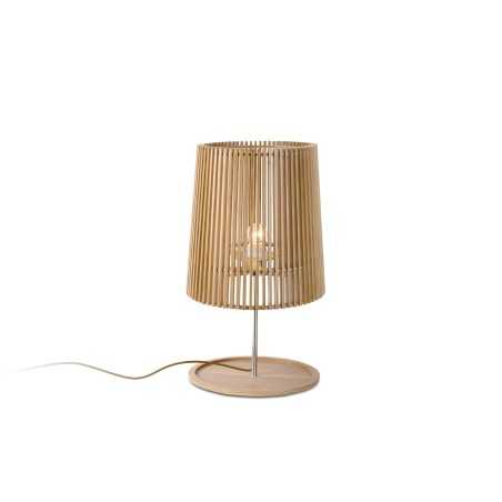 Lampe de table en bois MAIRE E27 LED couleur bois