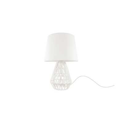 Lampe de table textile LANDION E27 LED blanc