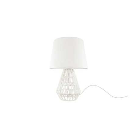 Lampe de table textile LANDION E27 LED blanc