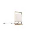 Lampe de table en bois VAURY E27 LED coloris noir