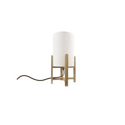 Lampe de table en bois DORNON E27 LED couleur blanc