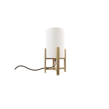 Lampe de table en bois DORNON E27 LED couleur blanc