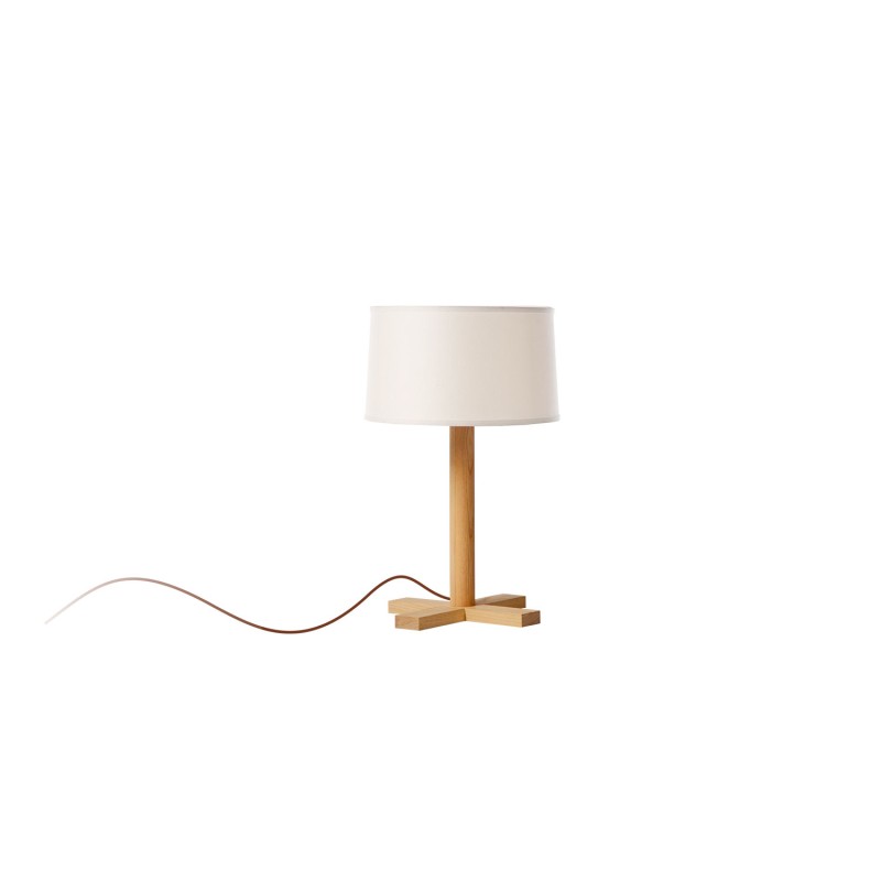 Lampe à poser en bois THIZY E27 LED couleur bois