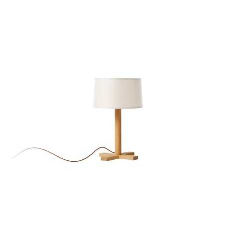 Lampe à poser en bois THIZY E27 LED couleur bois