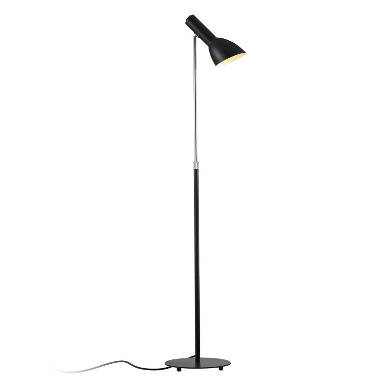 Lampadaire LED noir E27 en métal GUITS
