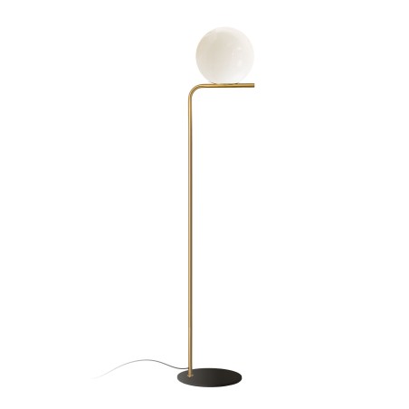 Lampadaire LED E27 YZEURE en métal coloris laiton brossé