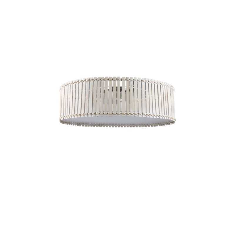 Plafonnier LED YRONDE bambou E27 blanc