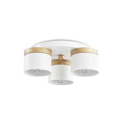 Plafonnier en bois YMERAY E27 LED couleur blanc