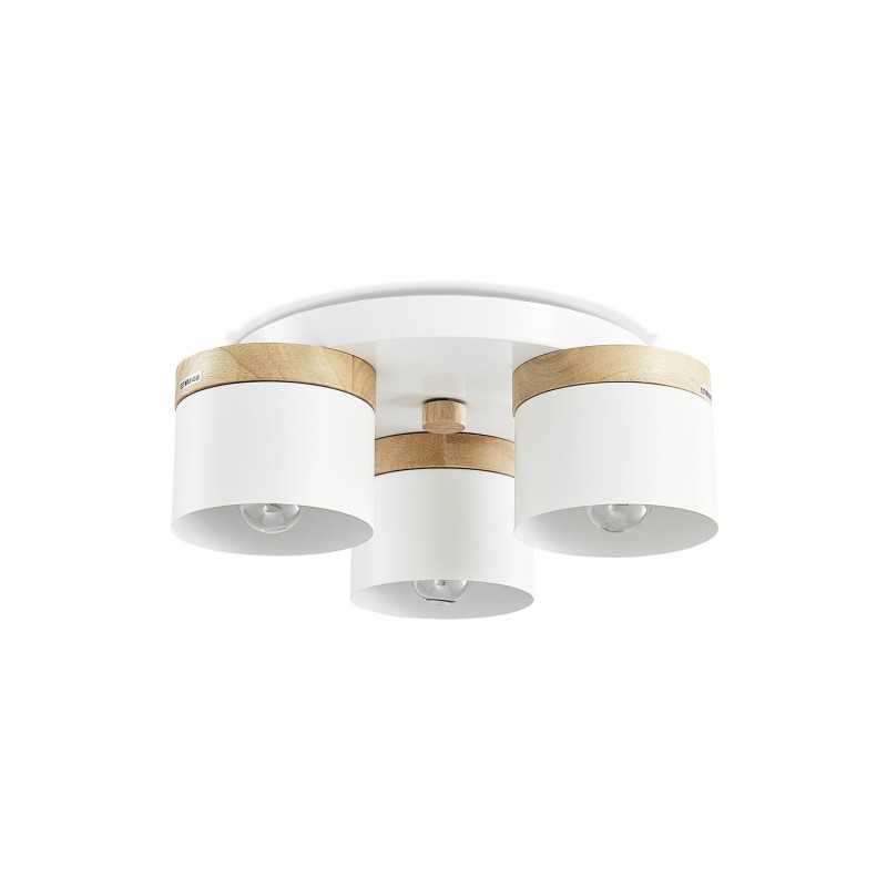 Plafonnier en bois YMERAY E27 LED couleur blanc