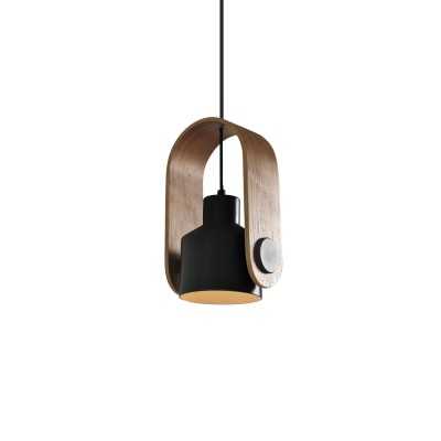 GLAND suspension simple en bois E27 LED couleurs
