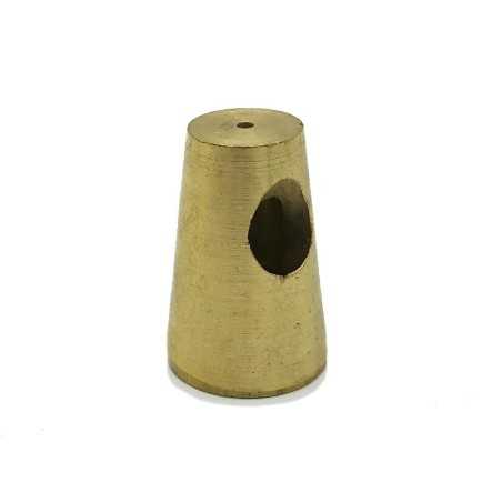 Accessoire en laiton en forme conique pour attacher un câble en acier.