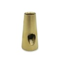 Accessoire en laiton pyramidal pour attacher avec un câble en acier.