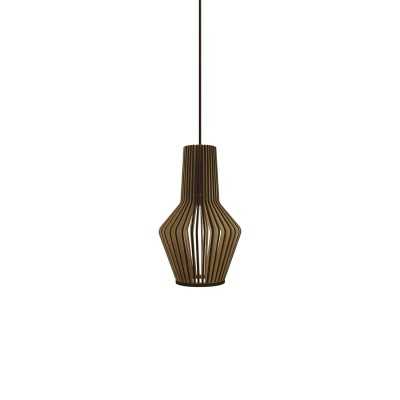 Suspension LED E27 simple en bois SAULX