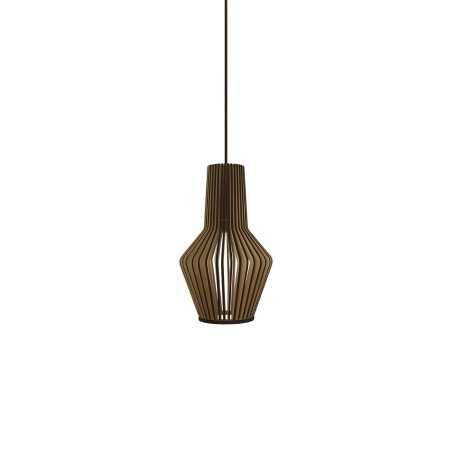 Suspension LED E27 simple en bois SAULX