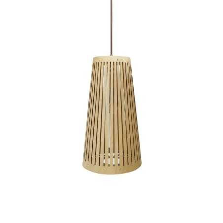 Suspension LED E27 simple en bois BROIS