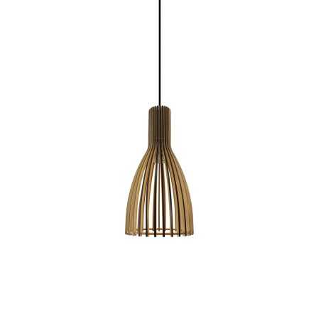 Suspension LED E27 simple en bois POIXE