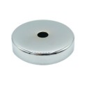 Couvercle métallique chromé brillant de 40 mm de diamètre x 4 mm droit