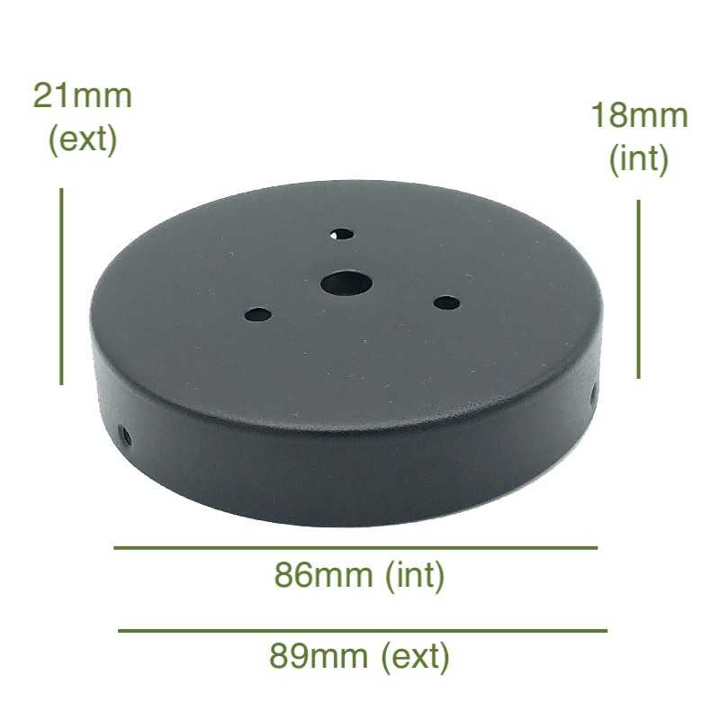 Support globes noire en verre 86mm x 18mm avec vis