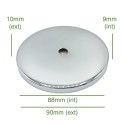 Porte-tulipes chromé globes en verre diamètre 88mm x 9mm
