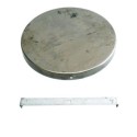 Support en métal en fer brut rond de 250 mm de diamètre