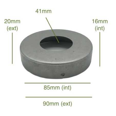 Support globes E27 en fer brut 85mm x 16mm avec vis