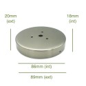 Support globes acier satiné 86mm x 18mm avec vis