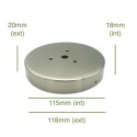 Couvercle acier mat pour globes diamètre 100mm