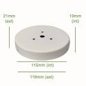 Support globes blanc 115mm x 19mm avec vis