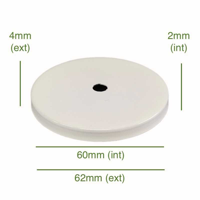 Porte-tulipes couleur blanc de 60mm diamètre x 2mm