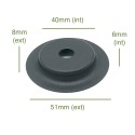 Fixation arrière pression couleur noire 40mm x 8mm