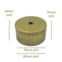 Porte-tulipes en laiton de 78mm diamètre x 36mm