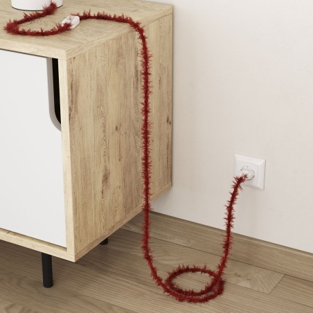 Câble décoratif textile tressé à mètres homologué plume rouge