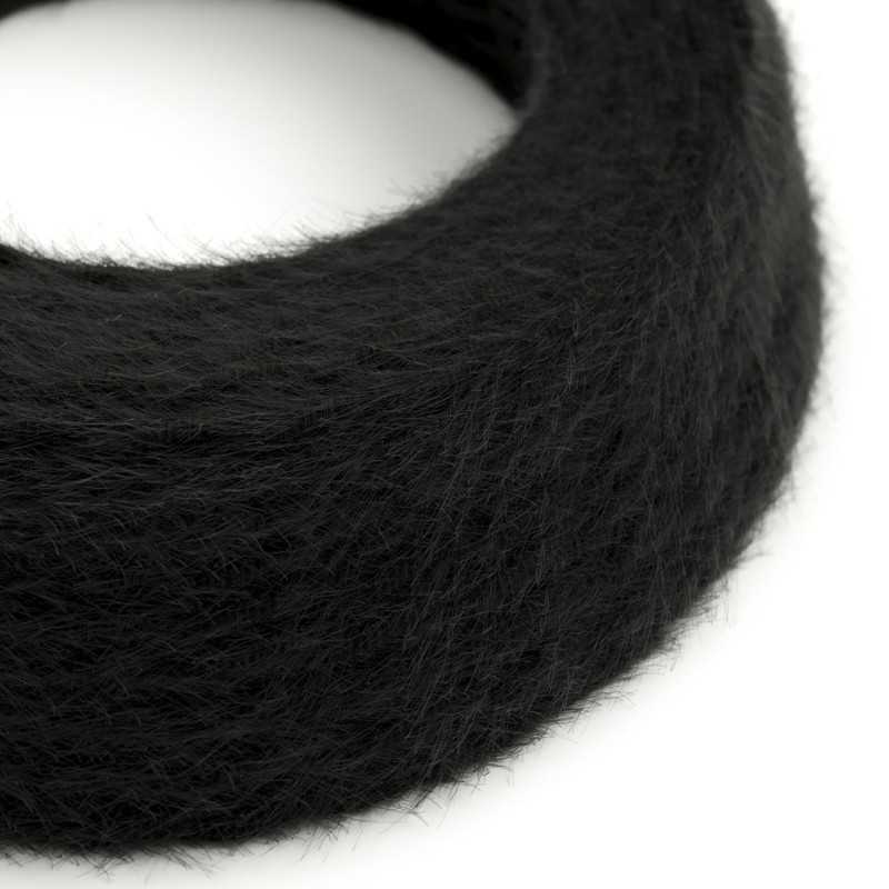 Câble décoratif textile tressé à mètres homologué plume noire